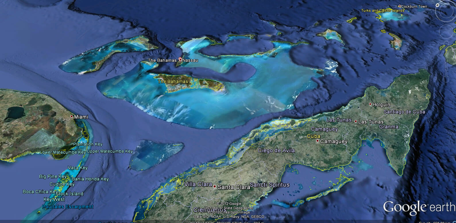 Bahamas erde karte